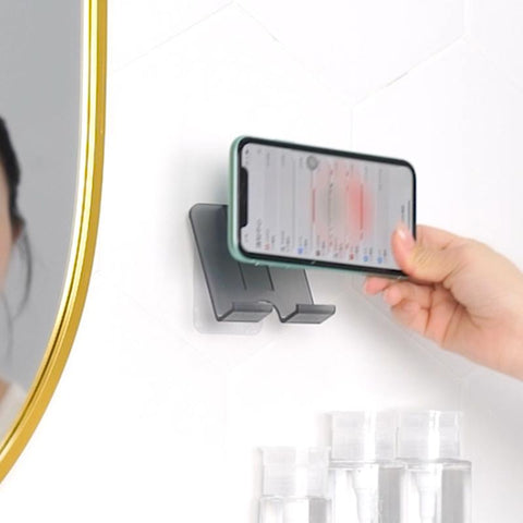 2021 Universal Wall-mounted Phone Holder Bedside Mobile Phone Charging Stand Shelf Non-marking-PA00539-Veeddydropshipping