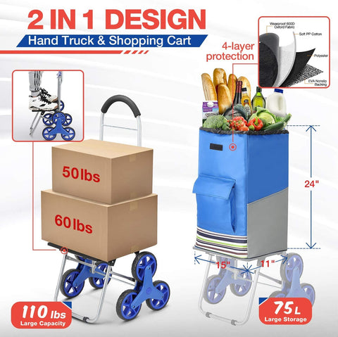 Shopping Cart Super Loading Stair Climber Cart-HA01712-Veeddydropshipping