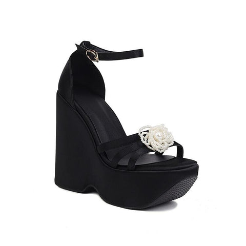 Women Peep Toe Punk Style High Wedges Heels Shoes Wedding-BS00840-Veeddydropshipping