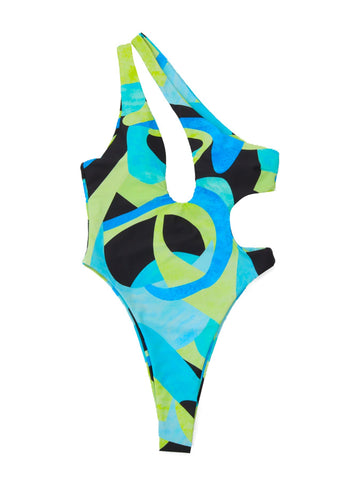 Sexy One Piece Swimsuit 2023 Swimwear Women Print One Shoulder Bodysuit -OS00142-Veeddydropshipping