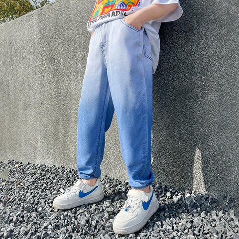 Casual Sweatpants Jeans for Boys Summer Thin Denim Pants Fashion-TB01276-Veeddydropshipping