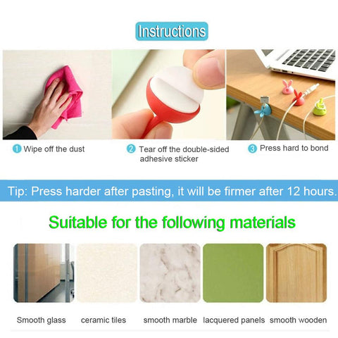 Silicone Mobile Phone Cable Organizer USB Cables Conector Aux Cord Holder Black White Multi-PA00858-Veeddydropshipping