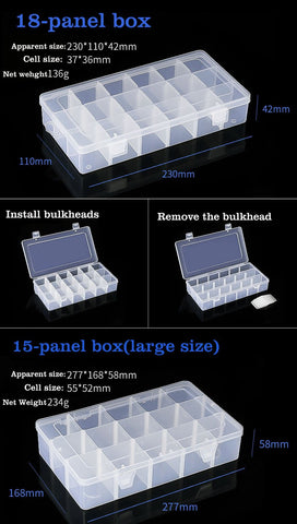 Container Plastic Box Practical Adjustable Compartment-HA00784-Veeddydropshipping