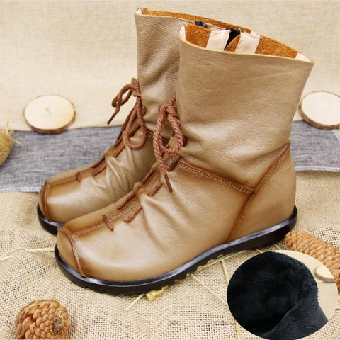 Autumn Winter Fashion Side Zipper Platform Boots Women-BS00981-Veeddydropshipping