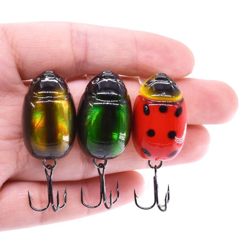 carnada Artificial ladybug Fishing Bait Insect Fishing Lures Topwater CrankBait Bass -OS00431-Veeddydropshipping