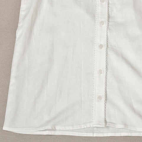 Embroidered Flower Short Sleeve Ladies Puff Sleeve Round Neck-WF00282-Veeddydropshipping