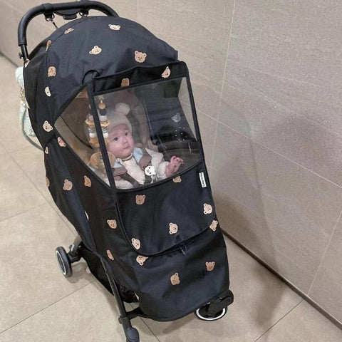 Baby Stroller Accessories Rain Covers Cartoon Bear Raincoat for Stroller Sun Shade-TB00408-Veeddydropshipping