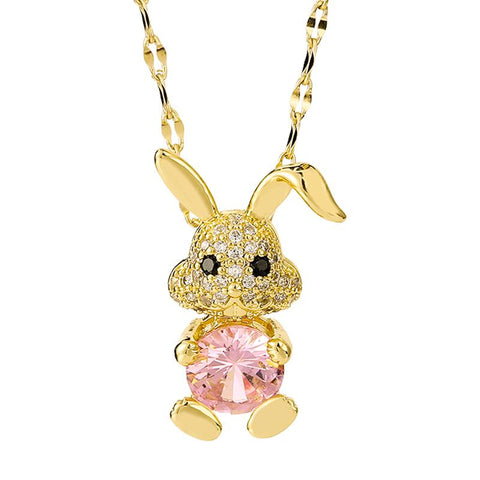 Lovely Bear  Dolphins Necklaces for women golden-JW01273-Veeddydropshipping