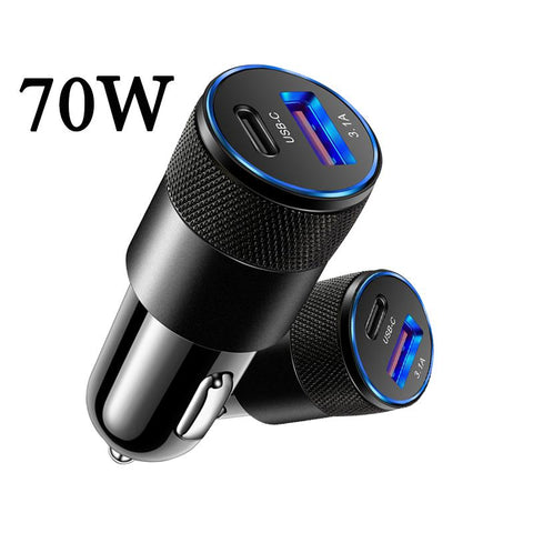 70W USB C Fast Car Charger 2 Ports Car Charger-PA01172-Veeddydropshipping