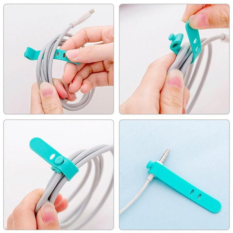 4 PCS Universal Cable Management Wire Cord Fixer Charger Organizer New Phone Cable Winder-PA00866-Veeddydropshipping