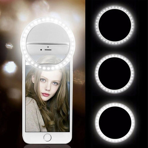 USB Charge Led Selfie Ring Light Mobile Phone Lens Selfie Lamp Ring for iPhone 14 13 Pro Max-PA00829-Veeddydropshipping