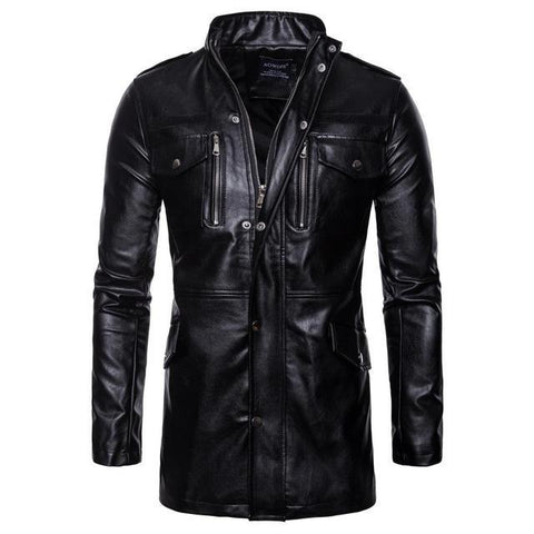 Street Windbreaker Coat Plush Men Leather Locomotive-MF01353-Veeddydropshipping