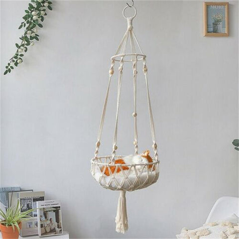 Hand Woven Cat Swing Tapestry Bed-HA01642-Veeddydropshipping