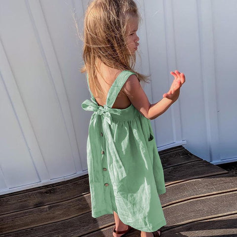 Summer Child Girl Sundress Kids Cotton Clothes-Veeddydropshipping