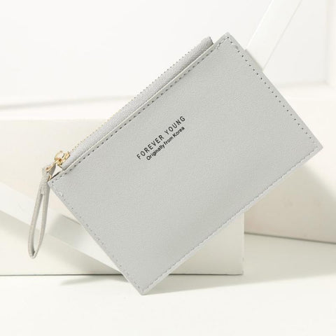 zipper small coin purse credit card holder solid color business-BS00586-Veeddydropshipping