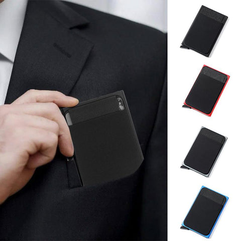 Metal Thin Slim Men Women Wallets Pop Up Minimalist Wallet-BS00191-Veeddydropshipping