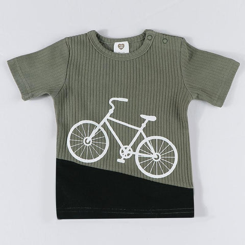 Boy and girl bike tee top kids t-shirt summer short sleeves and long-TB01116-Veeddydropshipping