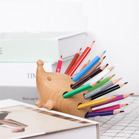 Wooden 24 Hole Pen Stand Multi-Functional Desk-HA01600-Veeddydropshipping