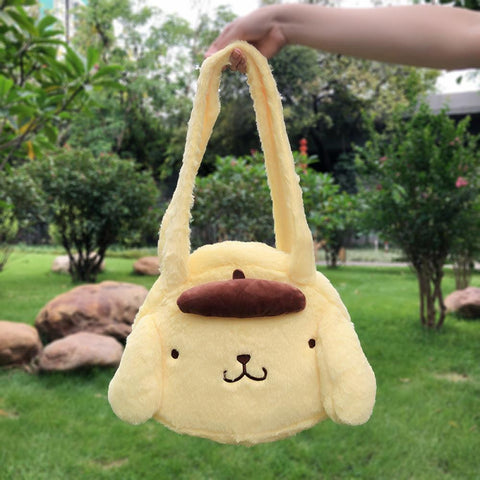 Sanrio Plush Bag Kuromi Handbag Black Large Capacity Shoulder-TB00072-Veeddydropshipping