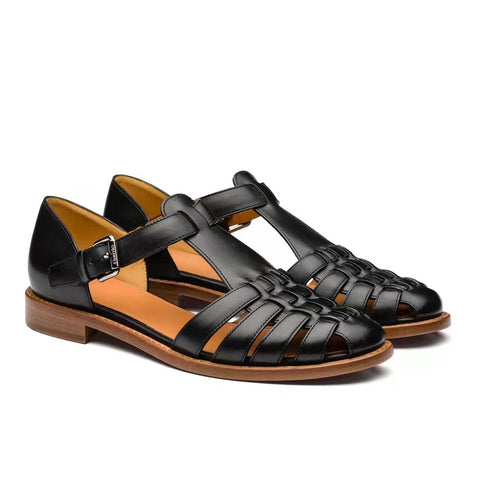 Shoes Fish Style Sandal Gladiator Low Heel Shoes Woman Buckle-BS00841-Veeddydropshipping