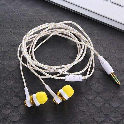 Wired Earphone Stereo Weave Cable Earphone Headset-Veeddydropshipping