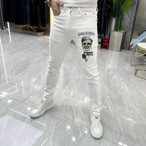 portrait Pattern Jean Men Slim Little Feet Trend Heavy-MF00571-Veeddydropshipping