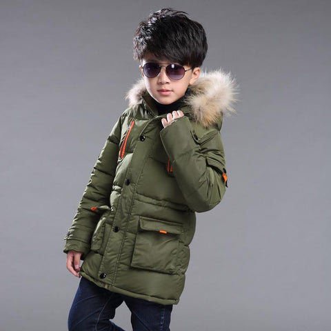 Boys Clothing Winter Coat Thickened Long Warm Jacket-Veeddydropshipping