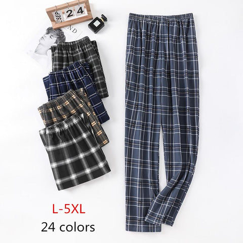 Cotton Plaid Pajama Pants For Adluts Home Furnishing Cotton Trousers-MF01569-Veeddydropshipping