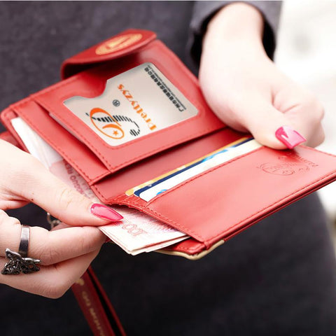 Fashion Hasp Zipper Coin Pocket Women&#39;s PU Leather Purse-BS00210-Veeddydropshipping