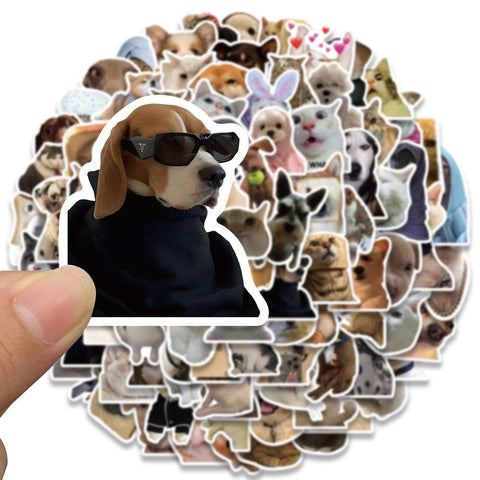 10/30/50/100pcs Funny Cat Dog Meme Stickers Decal DIY Scrapbook-TB01647-Veeddydropshipping