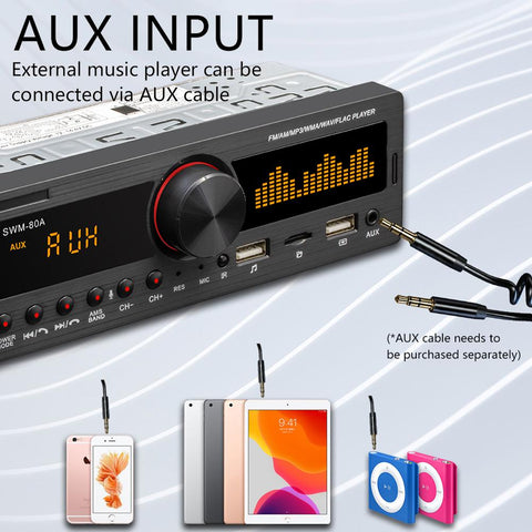 1 DIN Car Radio SWM-80A Audio Copy Locator Auto Stereo Outdoor-AM00646-Veeddydropshipping