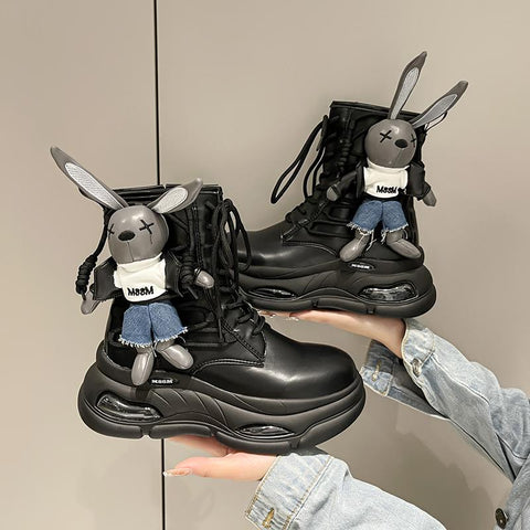 Boots Side Zipper Lace-up Versatile Warm Women Boots-BS00910-Veeddydropshipping