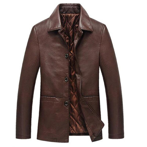 Leather Jacket Male Business Casual Coats Man-MF01382-Veeddydropshipping