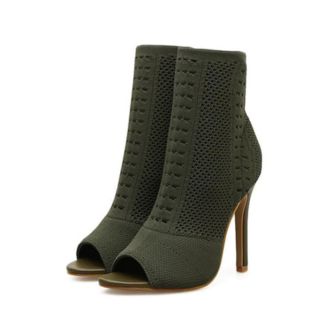 Boots Ladies Open Toe High Heels Fashion Kardashian-BS01064-Veeddydropshipping