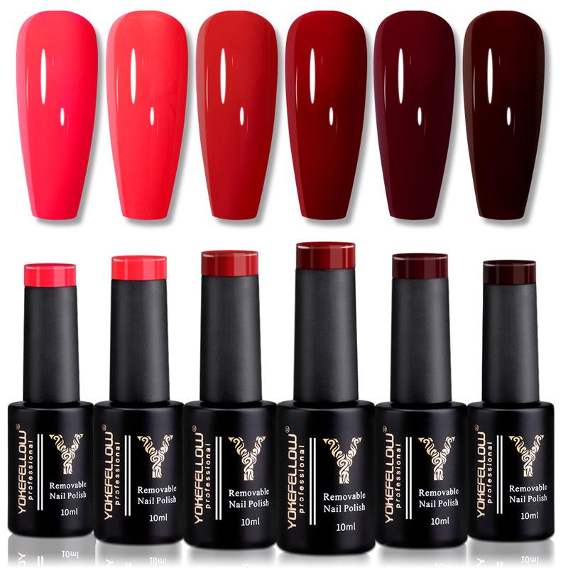 10ML Gel Nail Polish Sparkle Red Gel Polish Soak Off Nail Art -BH00986-Veeddydropshipping