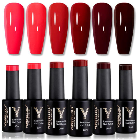 10ML Gel Nail Polish Sparkle Red Gel Polish Soak Off Nail Art -BH00986-Veeddydropshipping