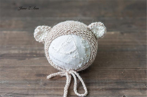 Newborn full moon bear long-eared bunny shape cute doll with hat wrapped-TB00456-Veeddydropshipping