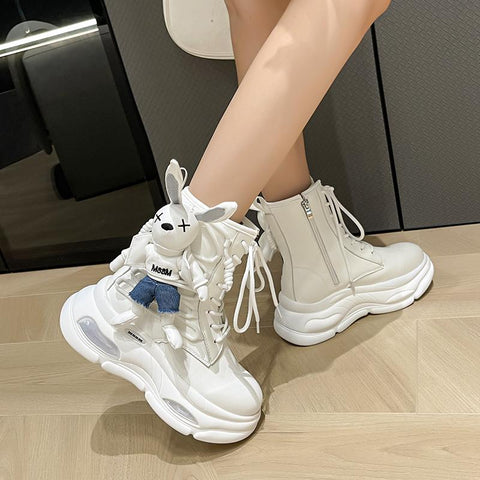 Boots Side Zipper Lace-up Versatile Warm Women Boots-BS00910-Veeddydropshipping