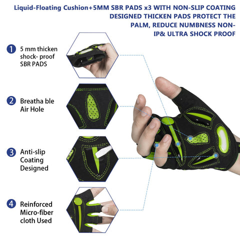 Breathable Mountain Bike Bicycle Cycling Gloves Men Women for Road Rides Camping -OS00945-Veeddydropshipping