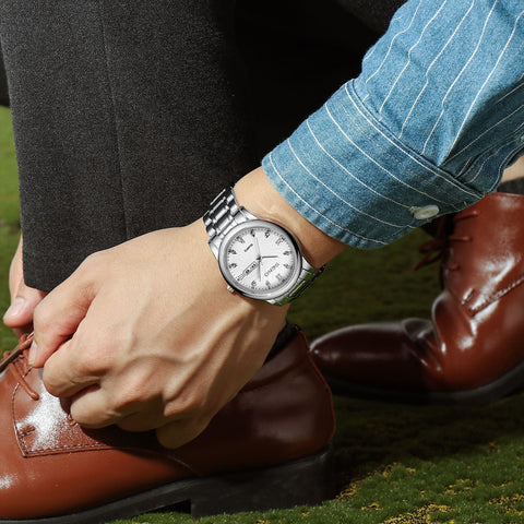 Business Waterproof Dual Calendar Quartz Watch-JW00767-Veeddydropshipping