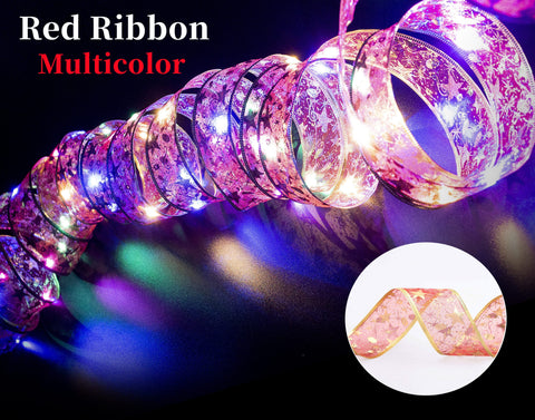 Christmas Ribbon Fairy Light Christmas Decoration-HA01862-Veeddydropshipping