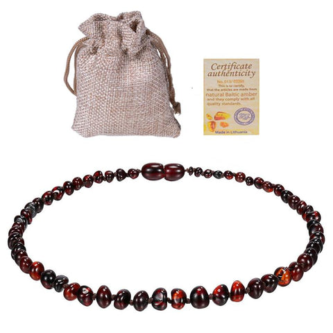 Amber Teething Necklaces for Baby Handmade-JW00047-Veeddydropshipping