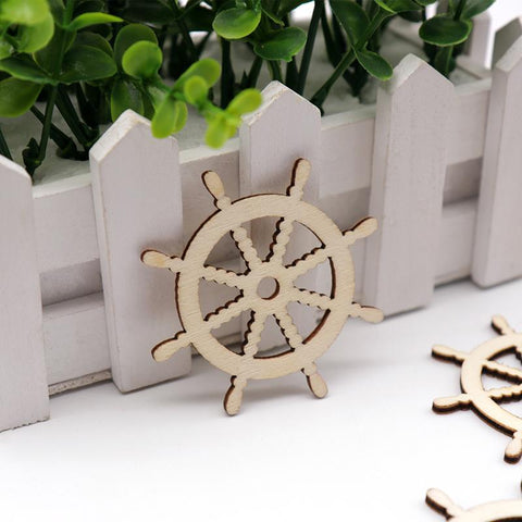 Anchor Rudder Shape Hollow Wooden Ornament-HA00626-Veeddydropshipping