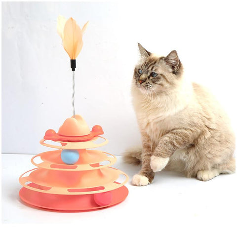 Rotatable Track Amusement Plate Cat Toy-HA01976-Veeddydropshipping