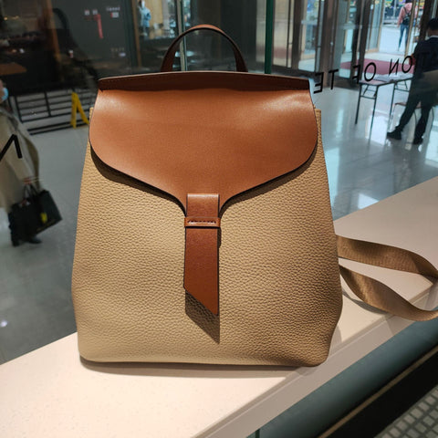 School Book Bag All-match Real Leather Women&#39;s Backpack High-BS00040-Veeddydropshipping