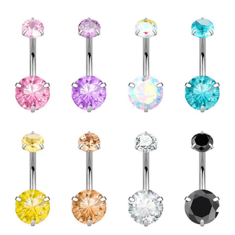 1PC Heart Belly Button Ring Steel Cz Cute Ring Women Body Jewelry-JW01369-Veeddydropshipping