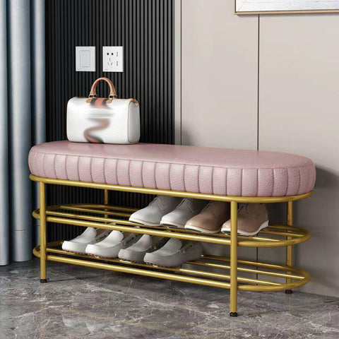 Nordic Wrought Iron Shoe Changing Stool-HA01586-Veeddydropshipping
