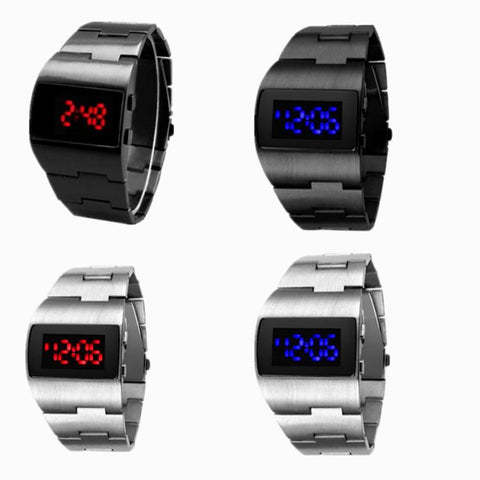 Stainless Steel Blue Red Digital Wrist Watch -JW00755-Veeddydropshipping