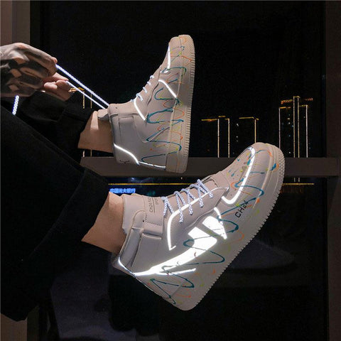 Sports Casual Shoes Student Fashion White Luminous-BS01341-Veeddydropshipping