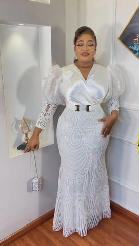 Plus Size  African Maxi Dresses Women-WF01501-Veeddydropshipping
